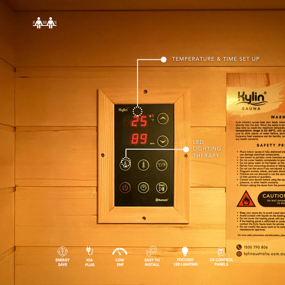 Kylin Low EMF Premium Carbon Far Infrared Sauna 2 people - K8202 - Image 10