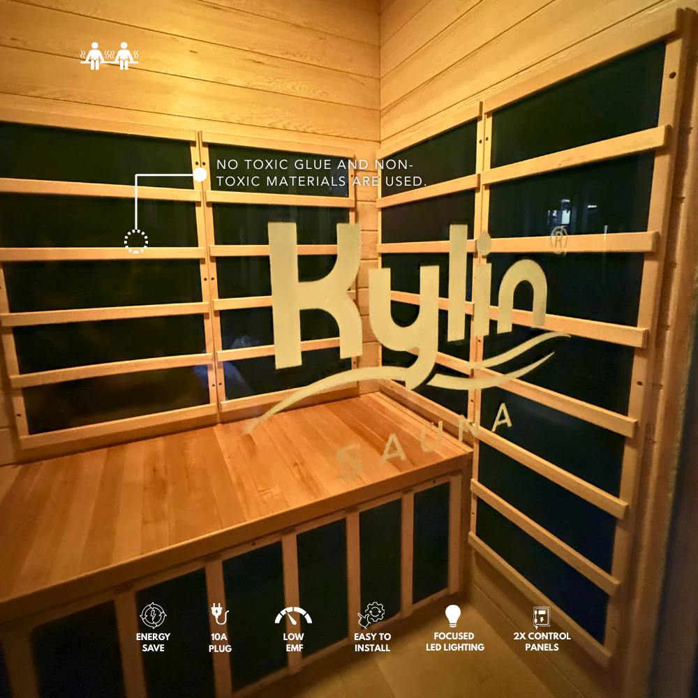 Kylin Low EMF Premium Carbon Far Infrared Sauna 2 people - K8202 - Image 6