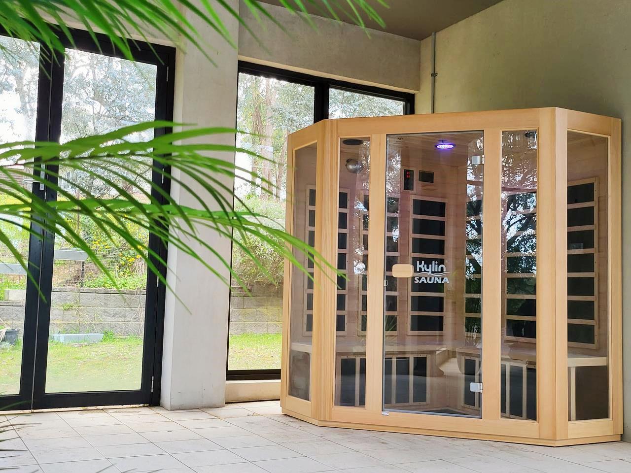 Kylin Low EMF L-shaped Corner Carbon Far Infrared Sauna 4 person - K8401/033LV - Image 11