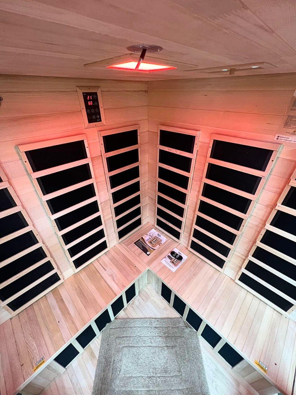 Kylin Low EMF L-shaped Corner Carbon Far Infrared Sauna 4 person - K8401/033LV - Image 5