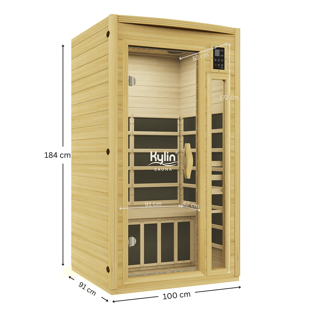 Kylin Low EMF Carbon Infrared Sauna 1 Person - K8106 - Image 3