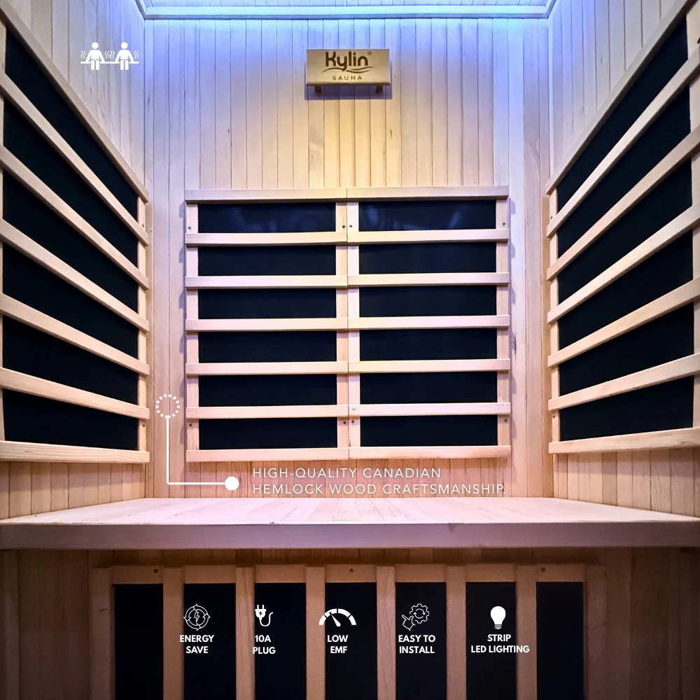 Kylin Low EMF Carbon Infrared Sauna Room 2 Person QD-D2 - Image 5