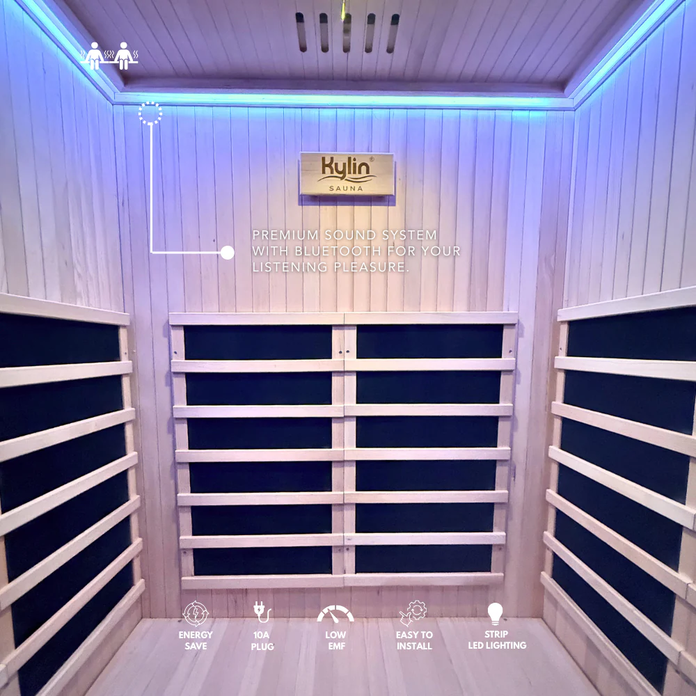 Kylin Low EMF Carbon Infrared Sauna Room 2 Person QD-D2 - Image 6