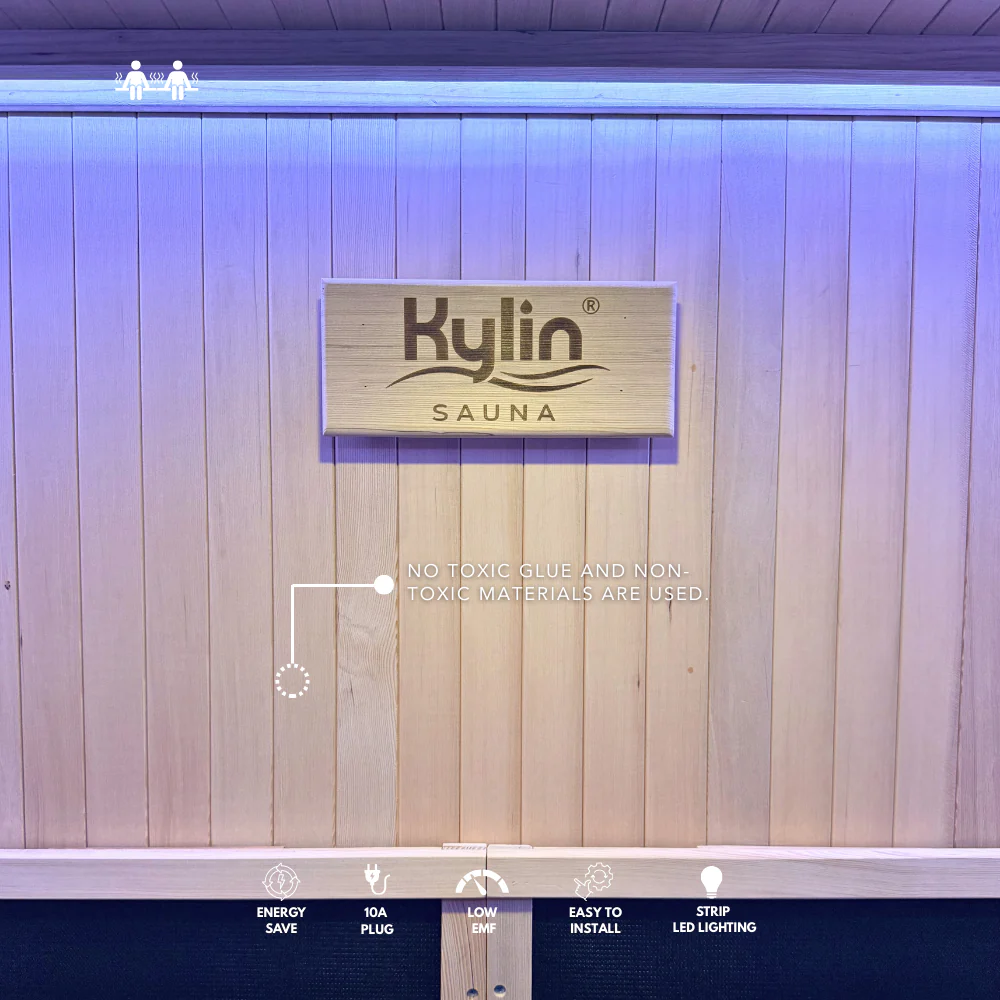 Kylin Low EMF Carbon Infrared Sauna Room 2 Person QD-D2 - Image 7