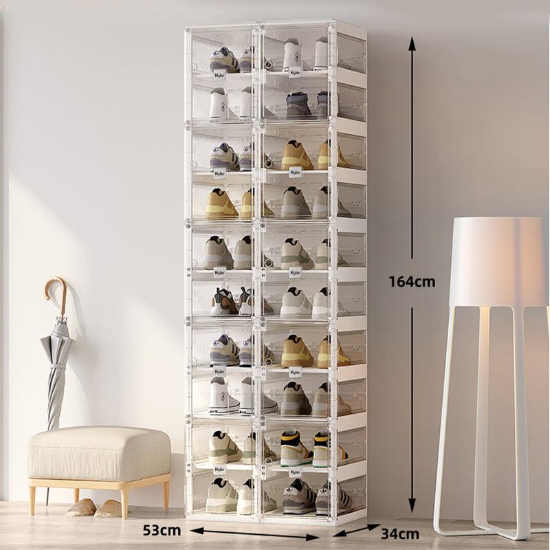 Kylin Cubes Storage Folding Shoe Box With 2 Column & 20 Grids & 10 Clear Door - Image 3