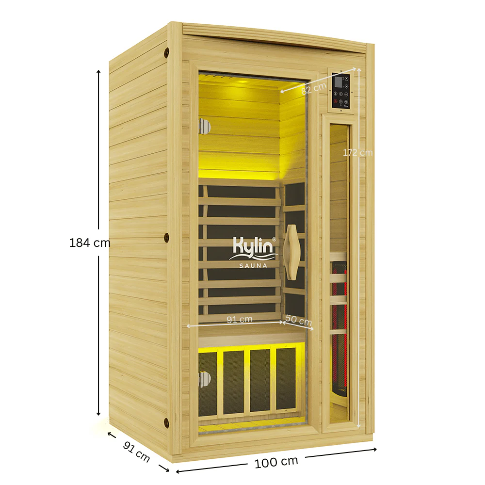 Kylin Full Spectrum Low EMF Carbon Infrared Sauna 1 Person - K8109 FS - Image 3