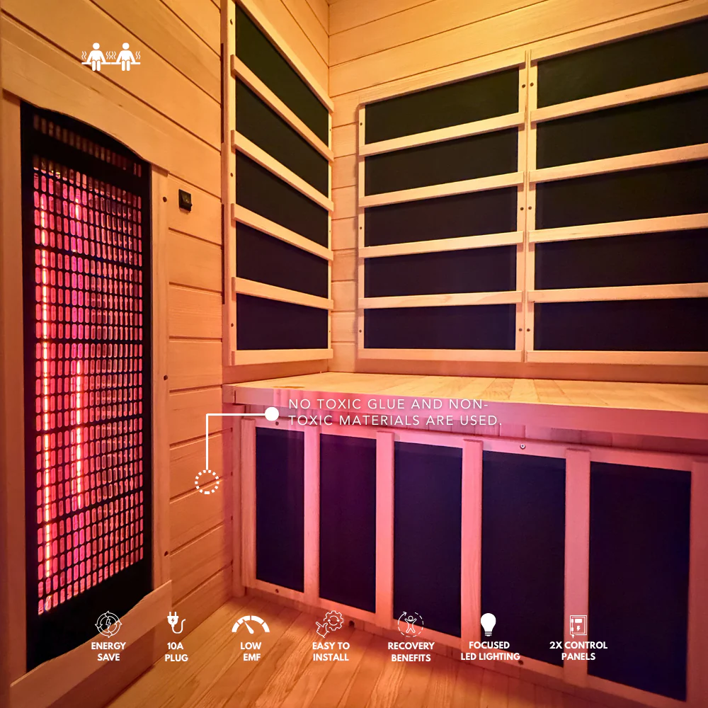 Kylin Full Spectrum Low EMF Carbon Far Infrared Sauna 2 people - K8200 FS - Image 10