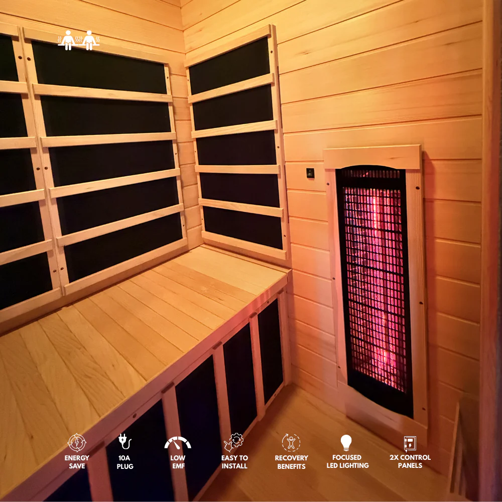 Kylin Full Spectrum Low EMF Carbon Far Infrared Sauna 2 people - K8200 FS - Image 11