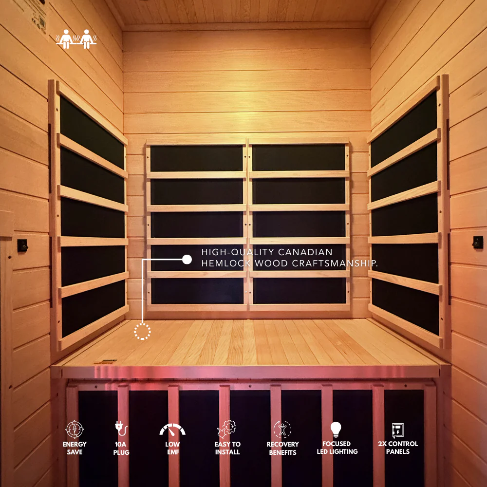 Kylin Full Spectrum Low EMF Carbon Far Infrared Sauna 2 people - K8200 FS - Image 6