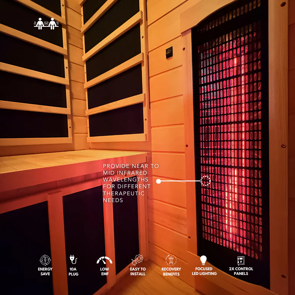 Kylin Full Spectrum Low EMF Carbon Far Infrared Sauna 2 people - K8200 FS - Image 9