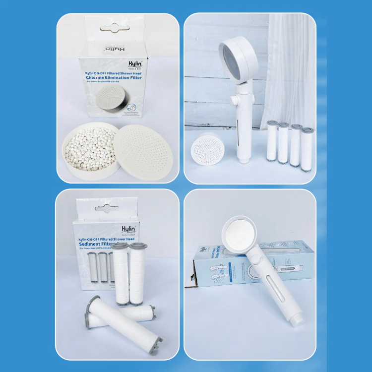 Kylin Home & Bath Series Shower ON-OFF Head Set With Filter & Ceramic Ball SHOF78-C1S1-WH - Image 14