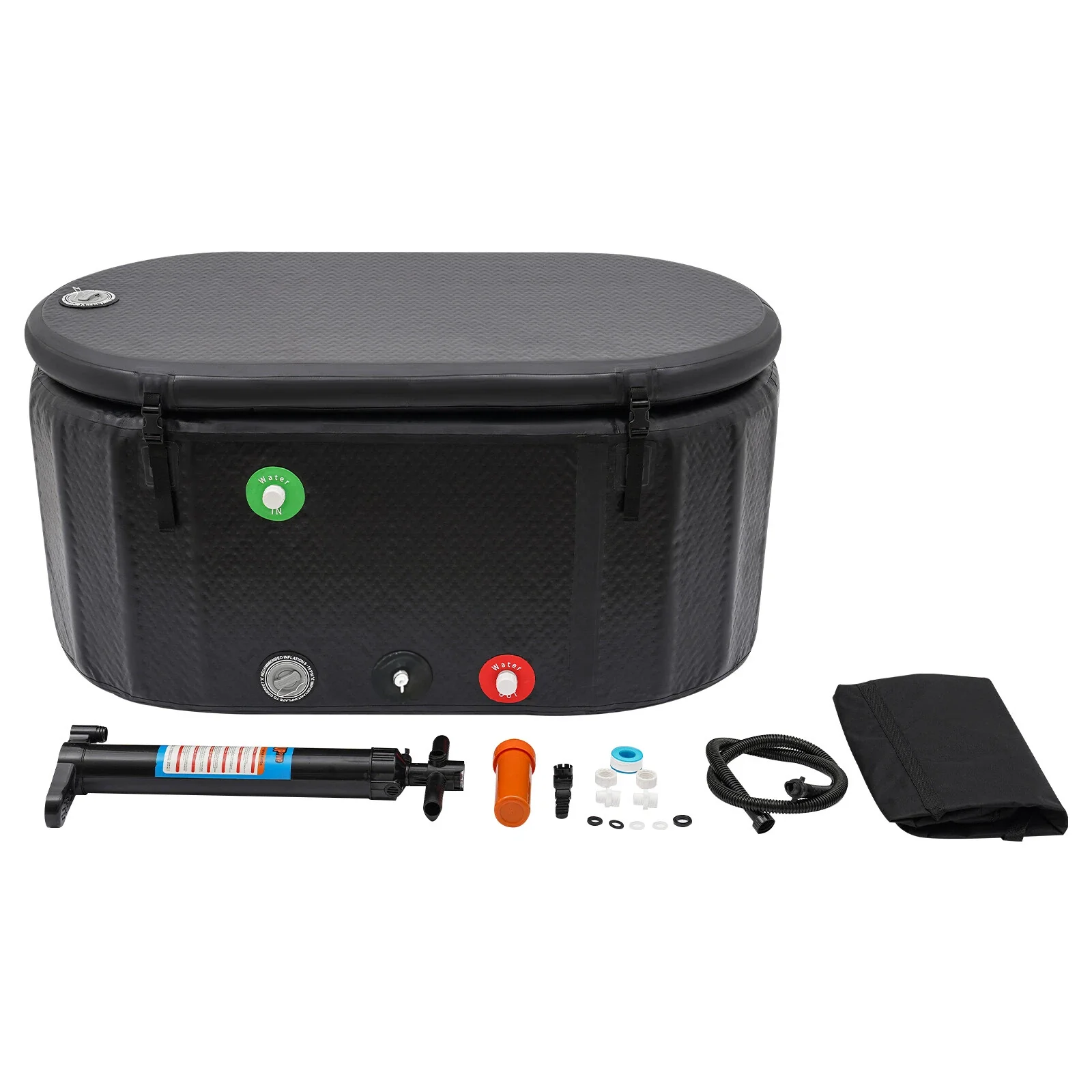 Kylin Portable Oval Ice Bath Tub Cold Plunge 265L - Black - Image 5