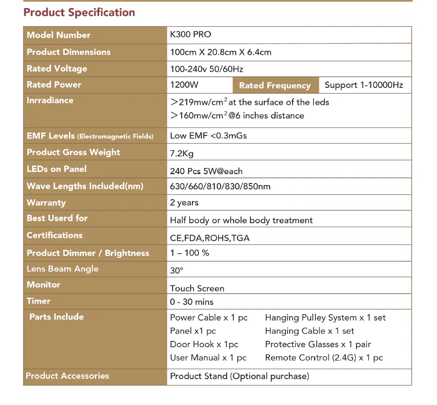 Kylin Red Light Therapy Panel K300 PRO - Image 15