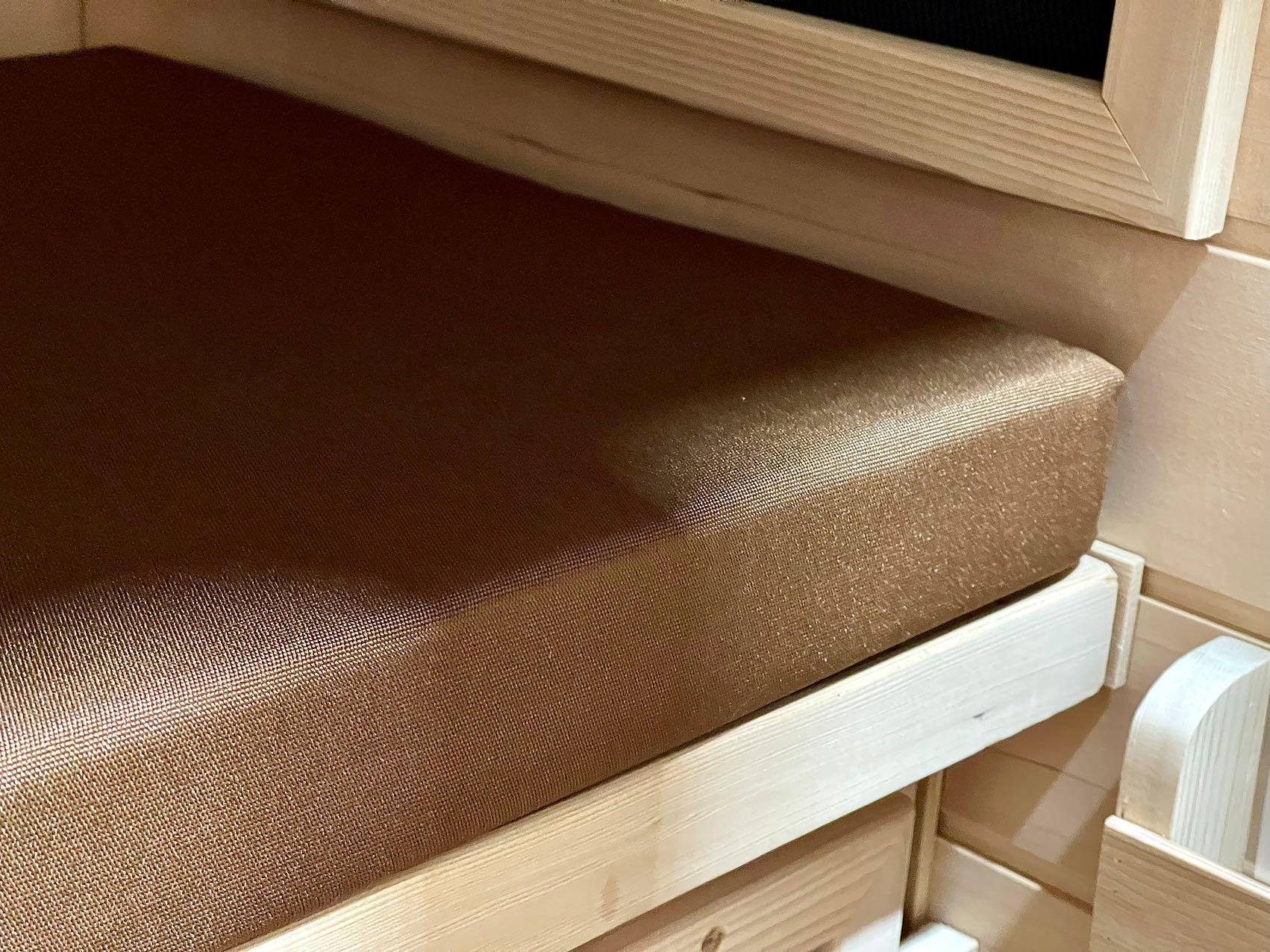 Kylin Sauna Seating Cushion Mat for 1 person sauna (S) 75*38*5 - Dark Brown - Image 4