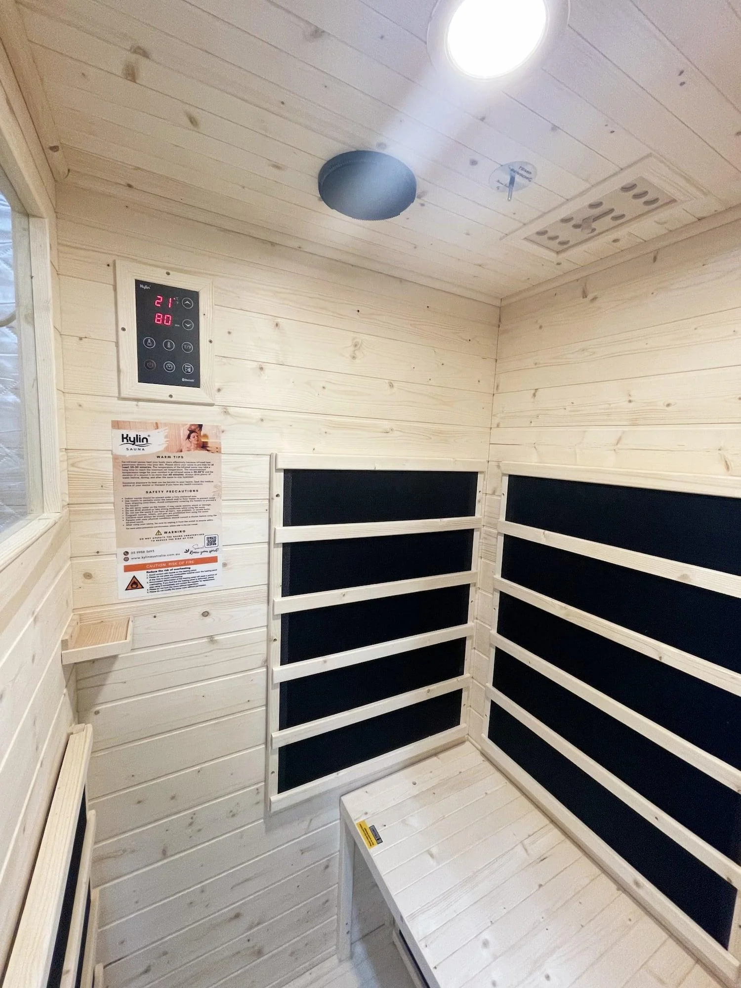 Kylin Nordic Spruce Carbon Infrared Sauna 1 Person KY-1E5 - Image 7